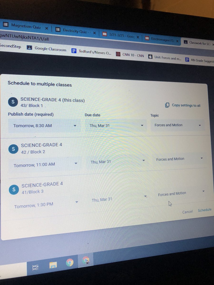 FunWithMsFlynn's tweet image. THANK YOU Google Classroom!! You can now schedule assignments in different classes all at the same time now! 🙌🏻