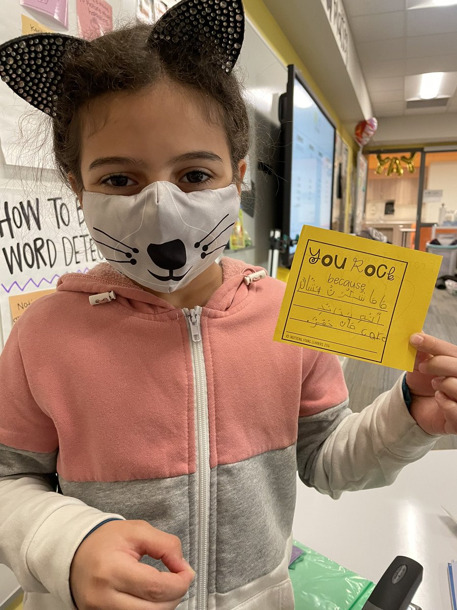 MrsCollier_CRE's tweet photo. Today, we wrote encouraging notes to our parents and this learner wanted to write in Arabic for her mom to read! 🥰 #crecoyotes https://t.co/PbWcaZ3Msu
