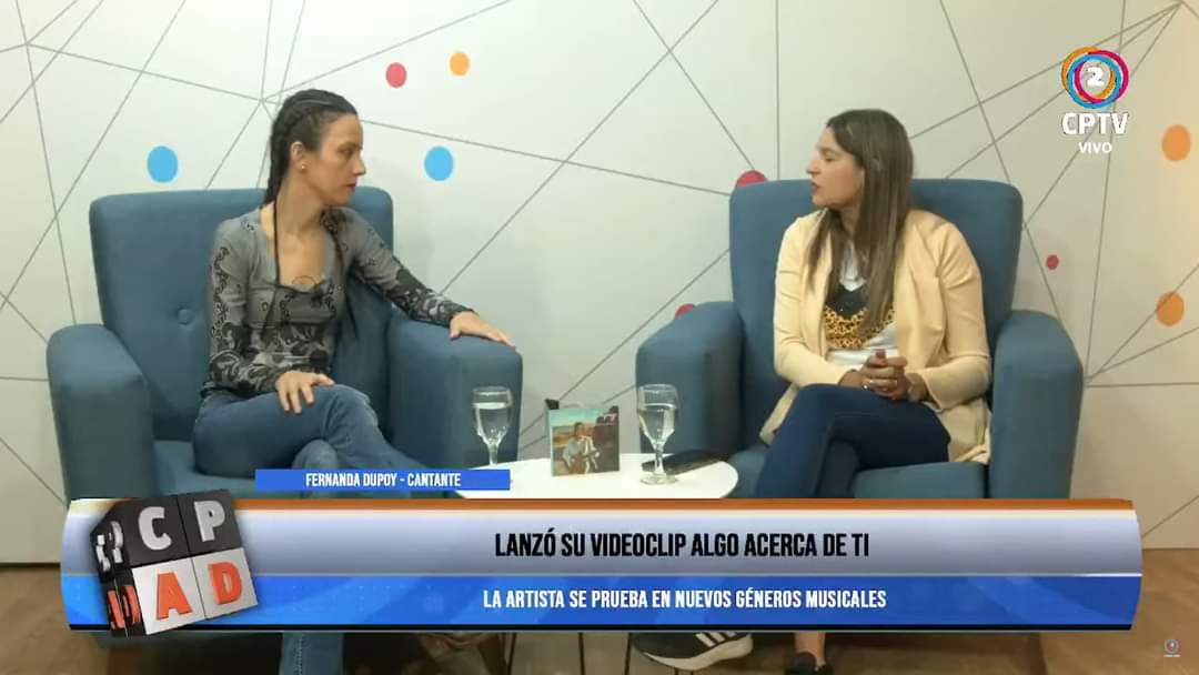 dupuy_fer's tweet image. Hoy estuve en Canal 2 "Carlos Paz Televisión" Hermosa entrevista. Gracias Sofía Pérez y Marcelo Arias. Seguimos #presentando #videoclip #algoacercadeti 🎸🎤🎬