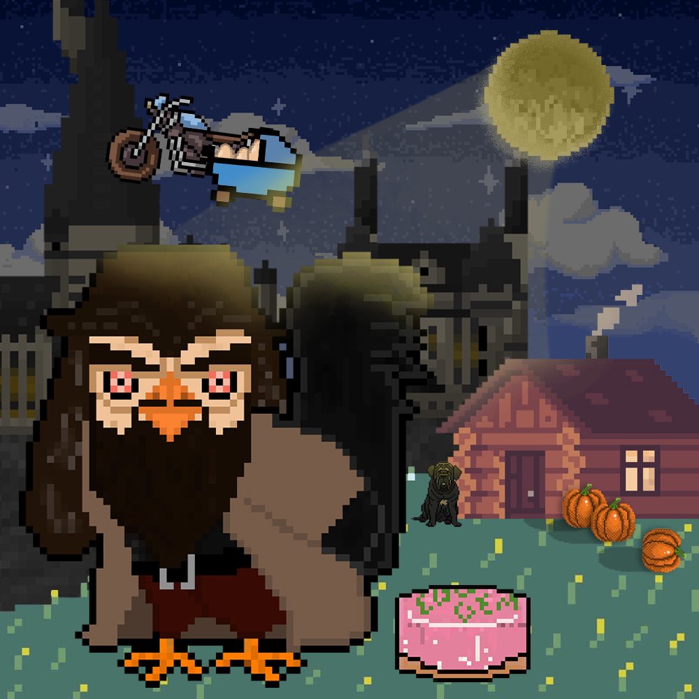 EggsGameNFT's tweet photo. Whats comin’ will come and we’ll meet it when it does - Rooster Hagrid 🪄🧙‍♂️

#HarryPotter #Hagrid #NFT #NFTs #Pixelart #NFTCollection #NFTartist #NFTCollector #Cryptoart #NFTCommmunity #NFTGame #P2E #EggsGame https://t.co/MBgEewwZlI
