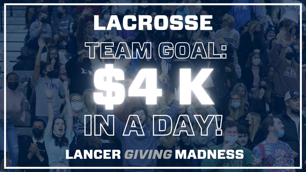 LongwoodLax's tweet photo. It's been a great day so far &amp; there's still plenty of time to go to help us reach our goal on Lancer Giving Madness Day! We are looking to purchase field shelters for our facility! Please click the link below to help us reach our goal! #lulax
https://t.co/8JTXBR7EPW https://t.co/5ZYQN43t9l