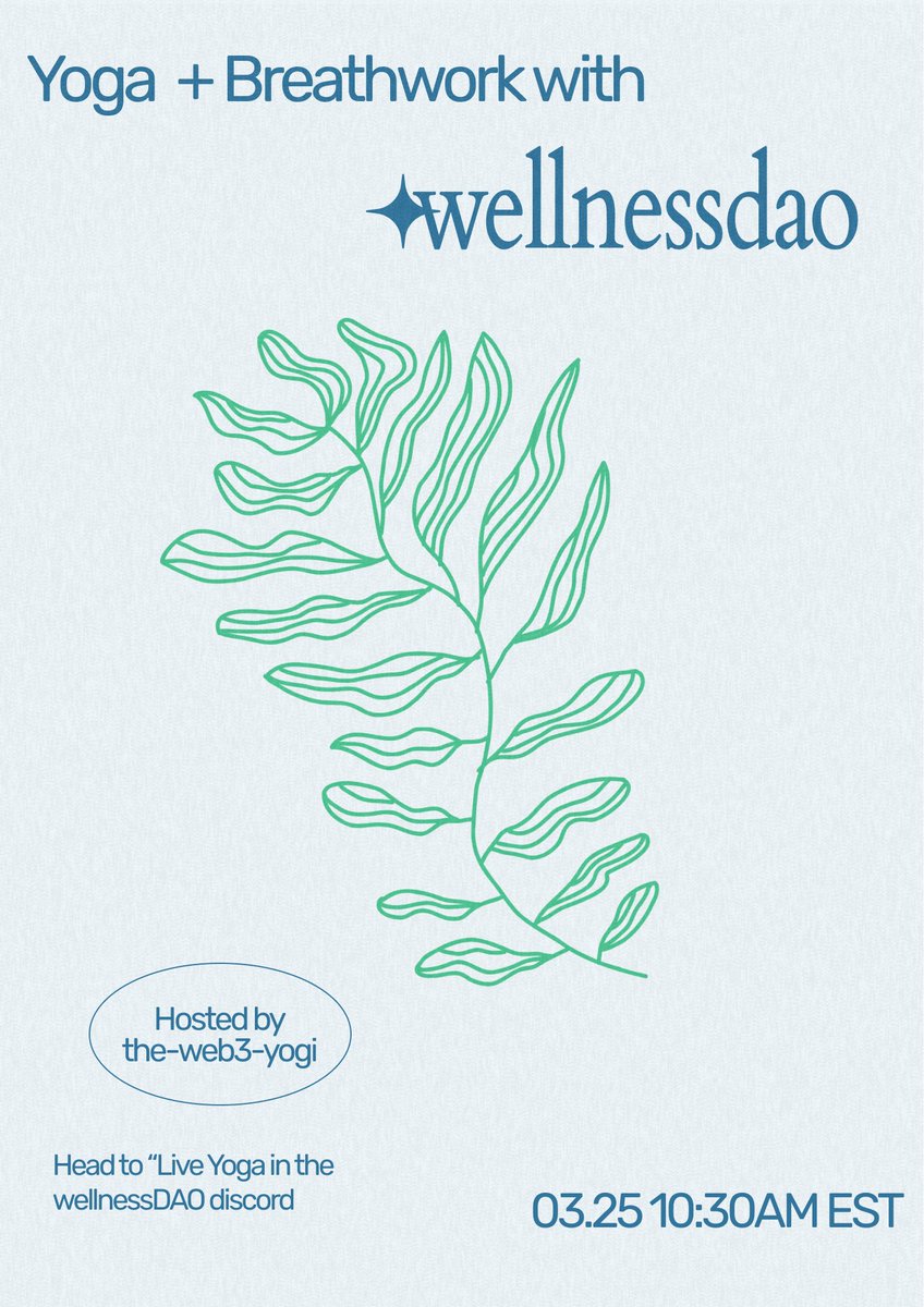 join <a href="/the_web3_yogi/">the-web3-yogi</a> in a moment of peace and relaxation, tmrw 7:30am pt / 10:30am et 🧘🏻‍♂️

postponed due to covid 🥴

hosted here: discord.gg/mzKZvcV8?event…