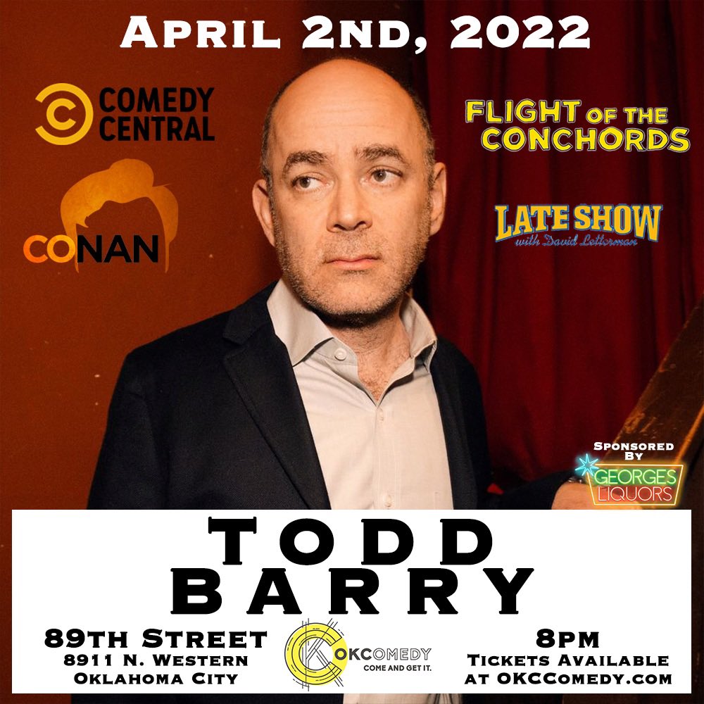 We can’t wait for <a href="/toddbarry/">Todd Barry</a> to return to OKC on Saturday, April 2nd at <a href="/89thstreetokc/">89th Street - OKC</a>! Get your tix now! 

ticketstorm.com/event/okccomed…