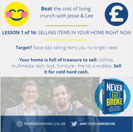 NeverGoBrokeUK's tweet photo. Lesson 1 of 16: Selling items in your home right now https://t.co/6HO1aVhnLa