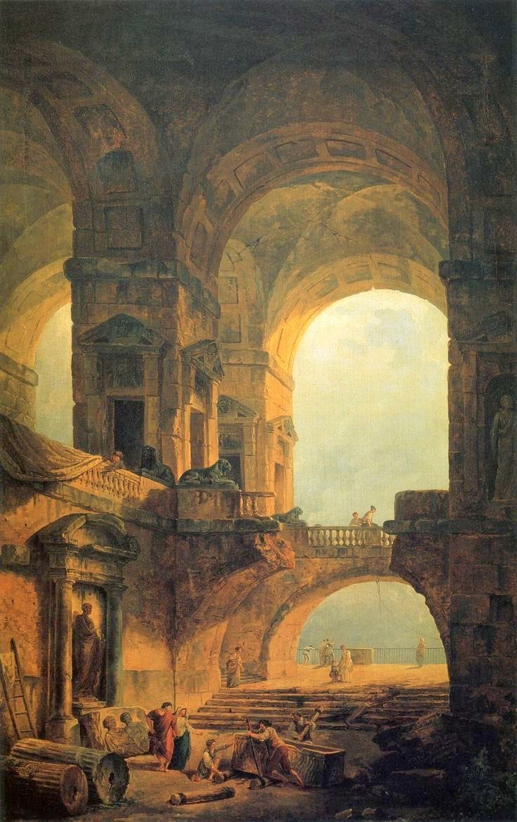 ArchitectureTud's tweet photo. Vaulted Arches Ruin 

-by Hubert Robert c. 1750s https://t.co/RMjTB3FcqM