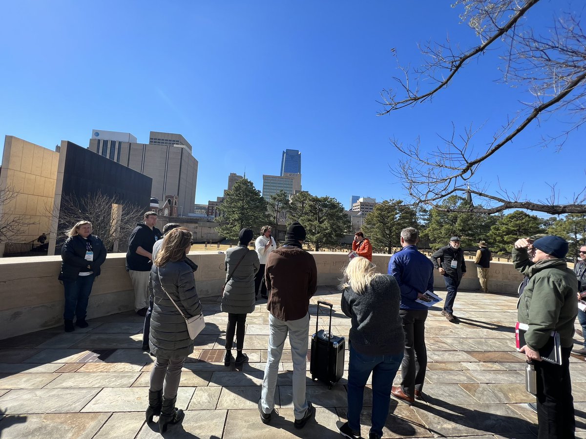 Good conversation about challenges and wins of the @okcstreetcar planning, construction, operations and real estate impacts - ending in a visit to <a href="/OKCNM/">OKC Memorial</a> National Memorial thanks to our guides <a href="/JaneJenkins/">Jane Jenkins</a> <a href="/jesse_rush_01/">Jesse Rush</a> <a href="/HurdyGurdy_kt/">Kristen Torkelson</a>, Andy Burnett, and <a href="/kariwatkinsokc/">Kari Watkins</a> #CNU30