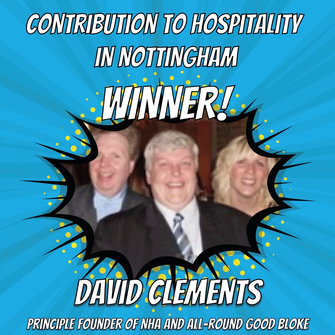 Congratulations to David Clemente for winning the Contribution to Hospitality in Nottingham Award 🏆 #NHAAwards22