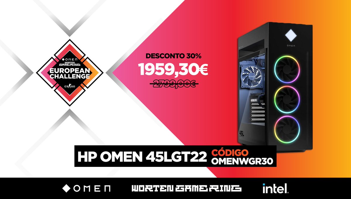 De 24 a 27 de março podes usufruir de desconto de 30% em produtos <a href="/OMENbyHP/">OMEN</a> na <a href="/WortenPT/">Worten Portugal</a>!

Código de desconto: OMENWGR30
🔗 hyped.at/desktopomen
