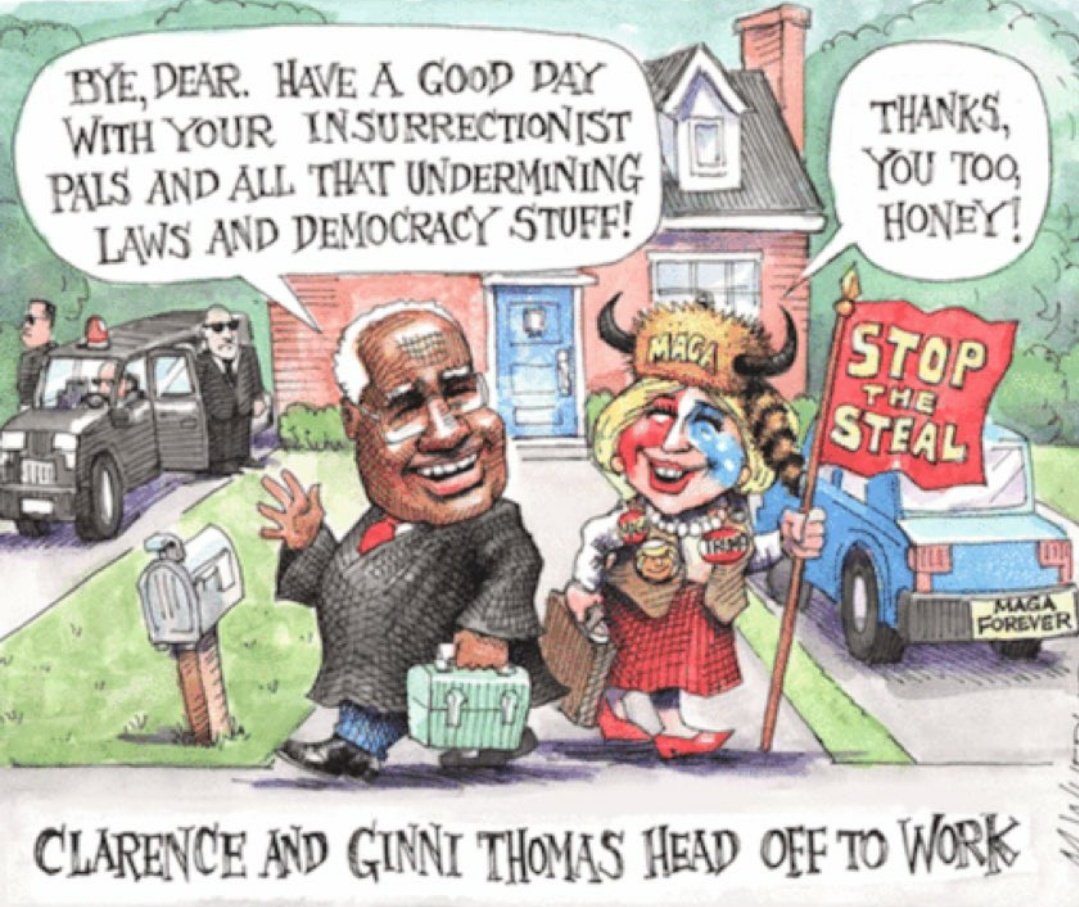 asclepiasyriaca's tweet photo. @mjs_DC Clarence and Ginni Thomas Head Off to Work @wuerker https://t.co/vsHH2Jv0aQ