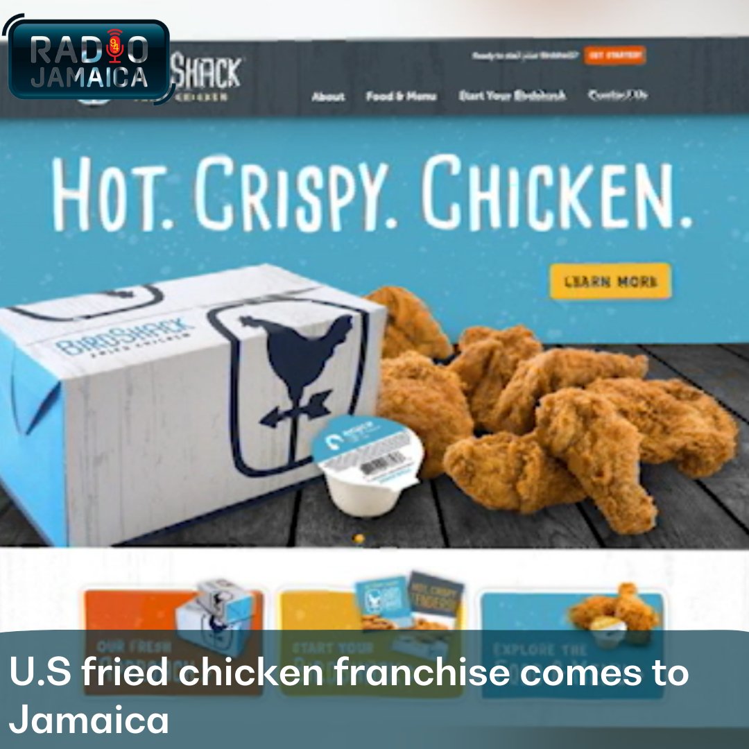 RadioJamaicaFM's tweet photo. U.S based fried chicken franchise #birdshack is coming to Jamaica.

The franchise will be operated by Arya QSR, a subsidiary of Arya Holding Company Jamaica.

Jamaica's first #birdshack Fried Chicken location is to open by mid-April, at Whitter Village shopping mall, Montego bay. https://t.co/zQJD3Rf6Xn