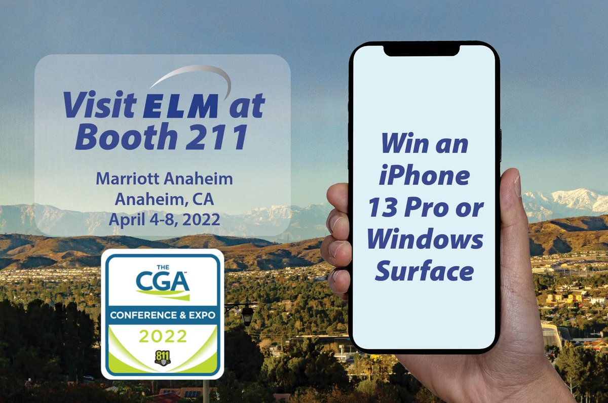 Stop by the ELM booth at #CGAExpo for a chance to win an iPhone 13 Pro or a Windows Surface! Each exhibition session is a new chance to win. See you in Anaheim, April 4-8!