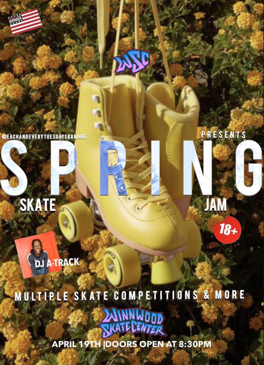 EAndETuesdaySk8's tweet photo. APRIL 19TH #SpringSkateJamKc AT WINNWOOD SKATE CENTER 🔥🛼 #StayTuned for more details ⚠️ Tickets 🎟👉🏽 https://t.co/RcFOwQ3Wgd https://t.co/TKMvemjLTG