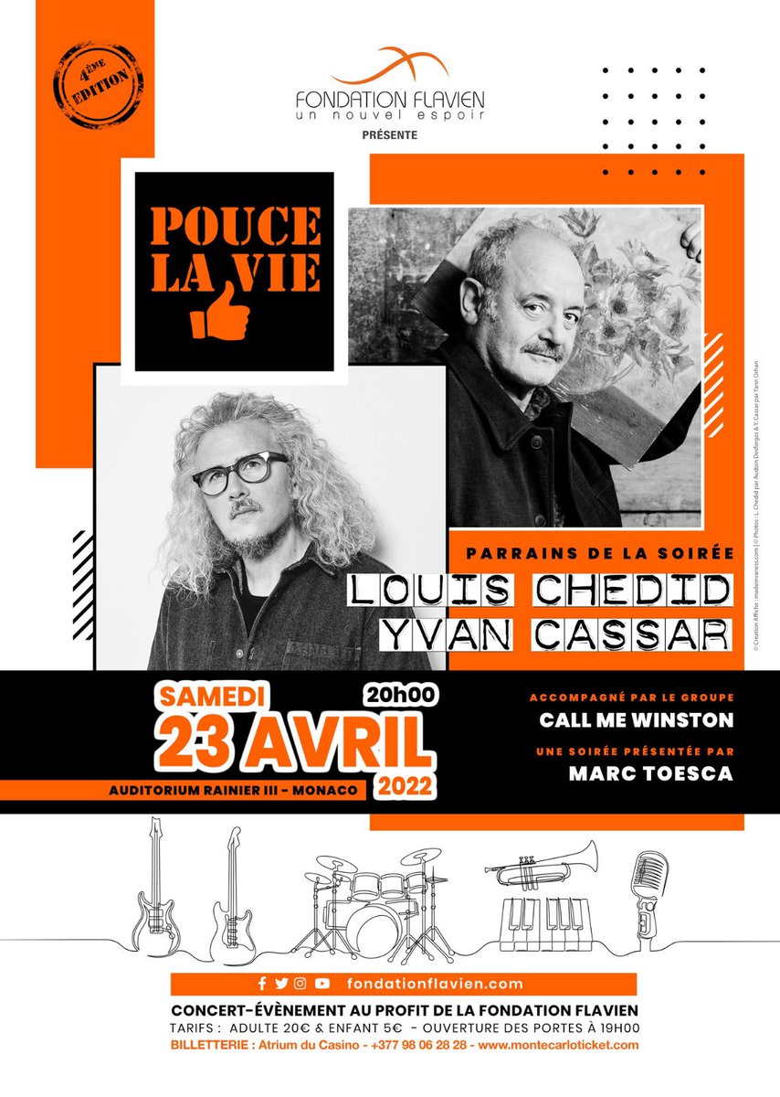tsunamiflavien's tweet photo. On remet ça le 23/4/2022 avec @yvan_cassar et #louischeddid Concert en faveur de la #FondationFlavien pour la recherche sur les cancers des enfants @RTLFrance @RTL2officiel @KISSFMFRANCE @NRJhitmusiconly @RadioMonacoFM https://t.co/lFhaiPsfwH @nikosaliagas vous venez https://t.co/eqsrfNPUxR