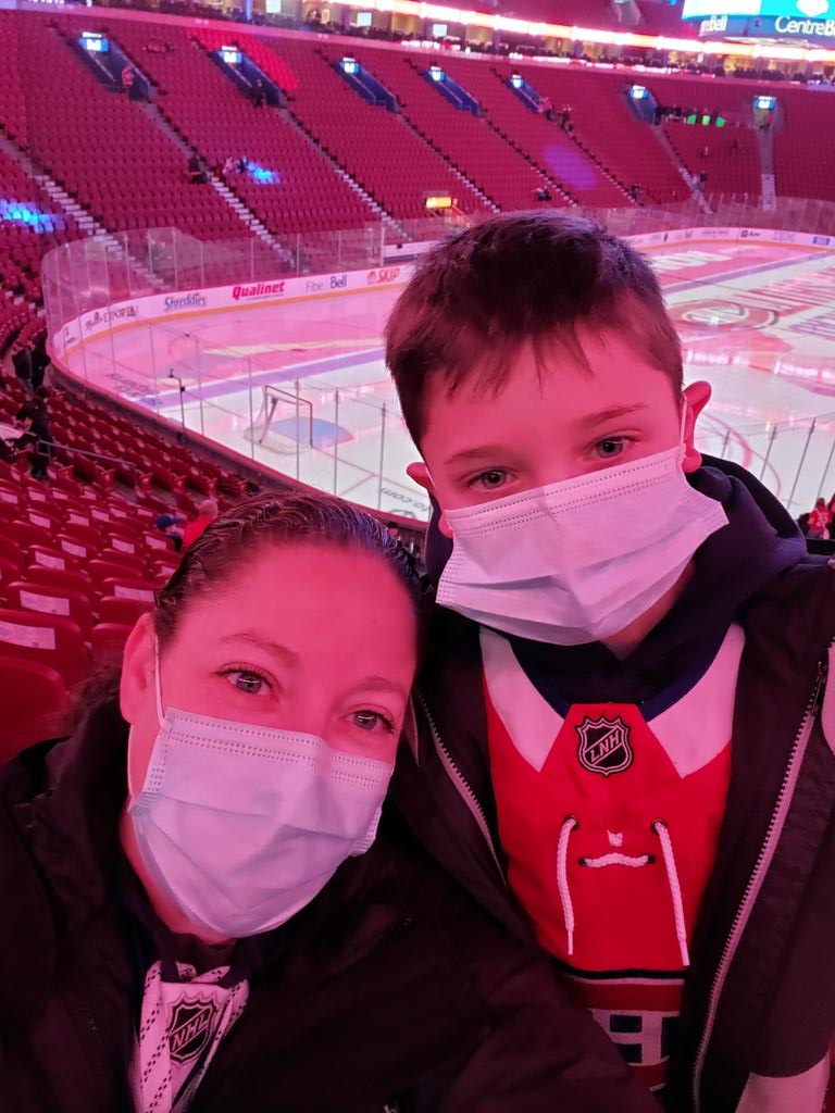 With my nephew at his first NHL game. Go Habs Go!!!! #habselfie