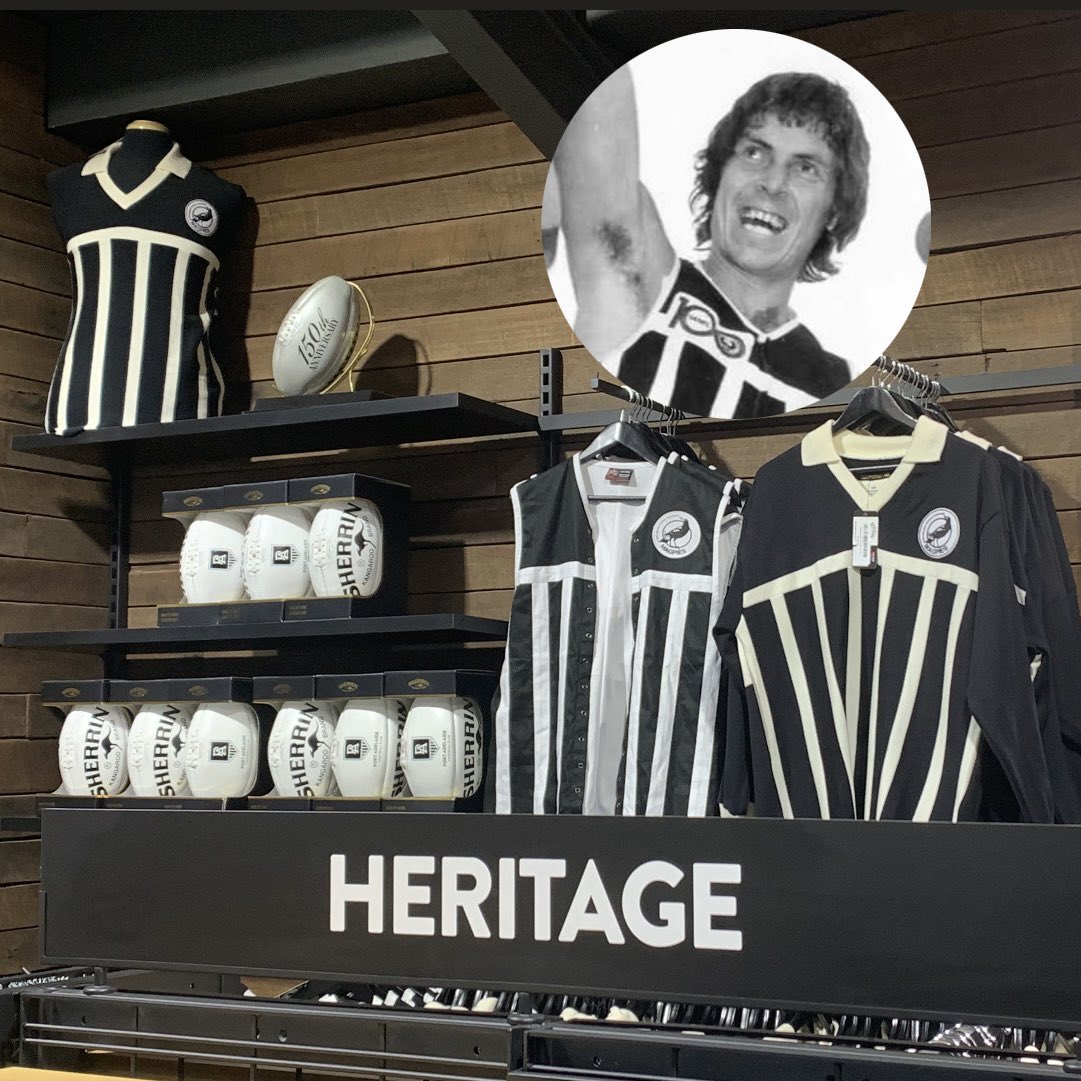 PrisonBars2020's tweet photo. PORT STORE IS OPEN TODAY FROM 10am to 4pm. Grab a lace-up or woollen prison bar guernsey and wear it to the game on Saturday in honour of our greatest ever play and an even better person!

#PortAdelaide #WeArePortAdelaide #RussellEbert #AFLPowerHawks https://t.co/xUUOR20YGd