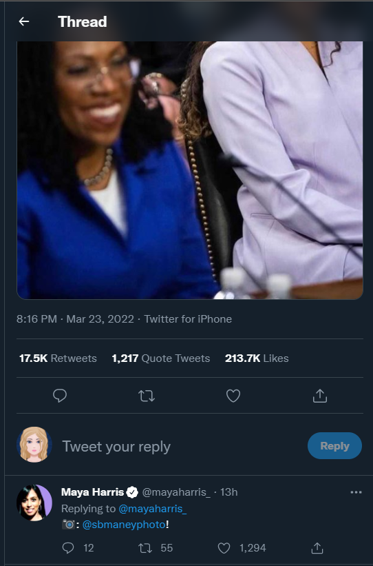 ShirlAAdams's tweet photo. @TheePurity Seung Min Kim has been a controversial WH reporter. What's important here is she never bothered to read the full thread. Maya Harris did credit the photographer and Twitter reacted strongly to her error but she still has NOT apologized but she never does. #EthicsWatch https://t.co/XZfaVJZ9AI