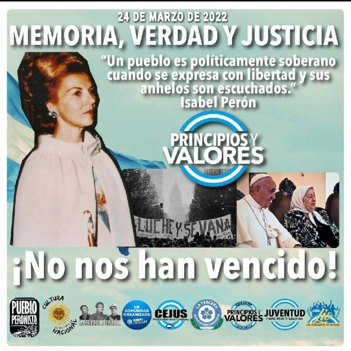 PartidoPyV's tweet photo. #24deMarzo 
#MemoriaVerdadYJusticia https://t.co/PHdvAEvYD6