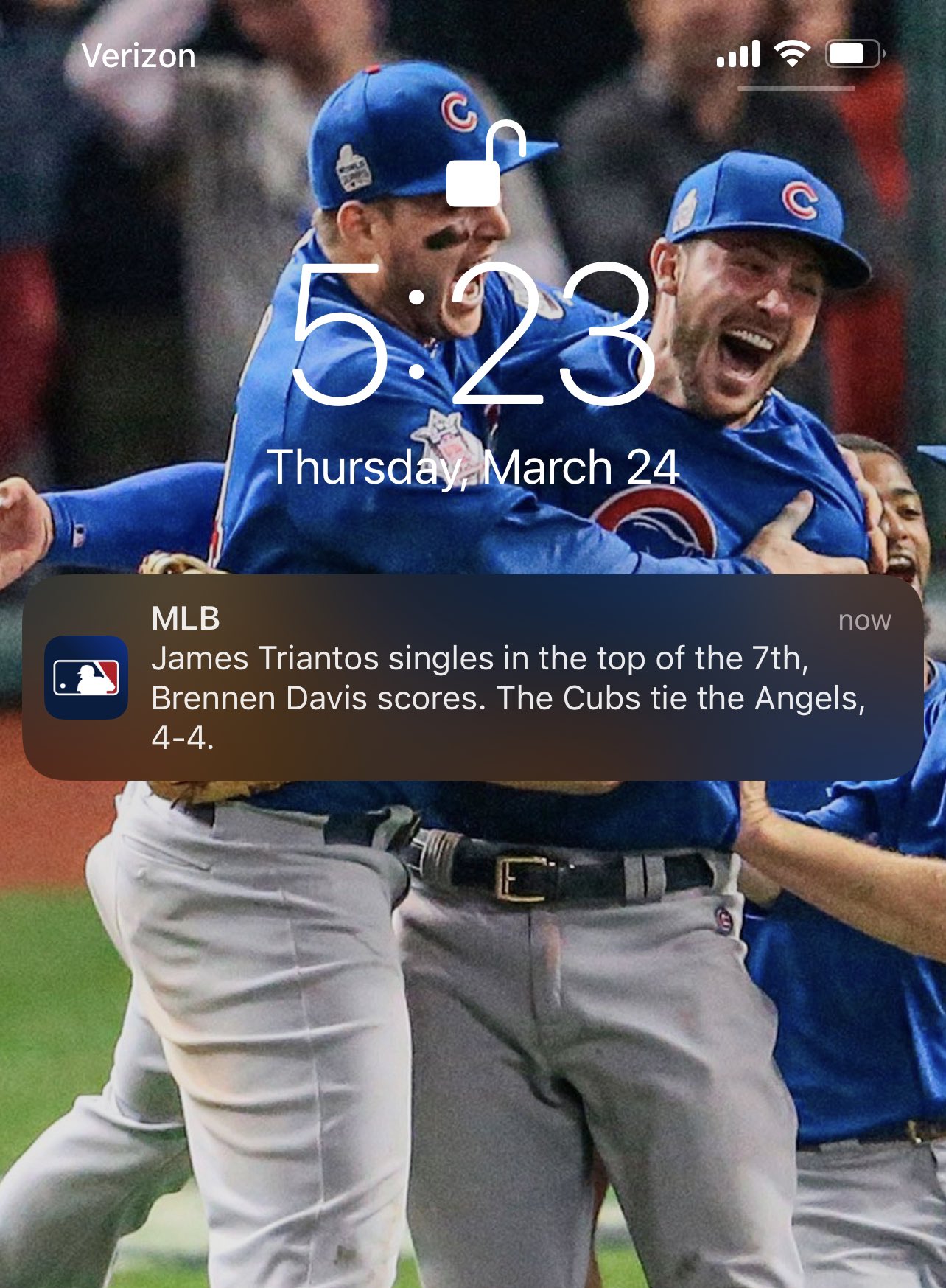 Andy Olson on Twitter "An MLB AtBat notification straight from 2025