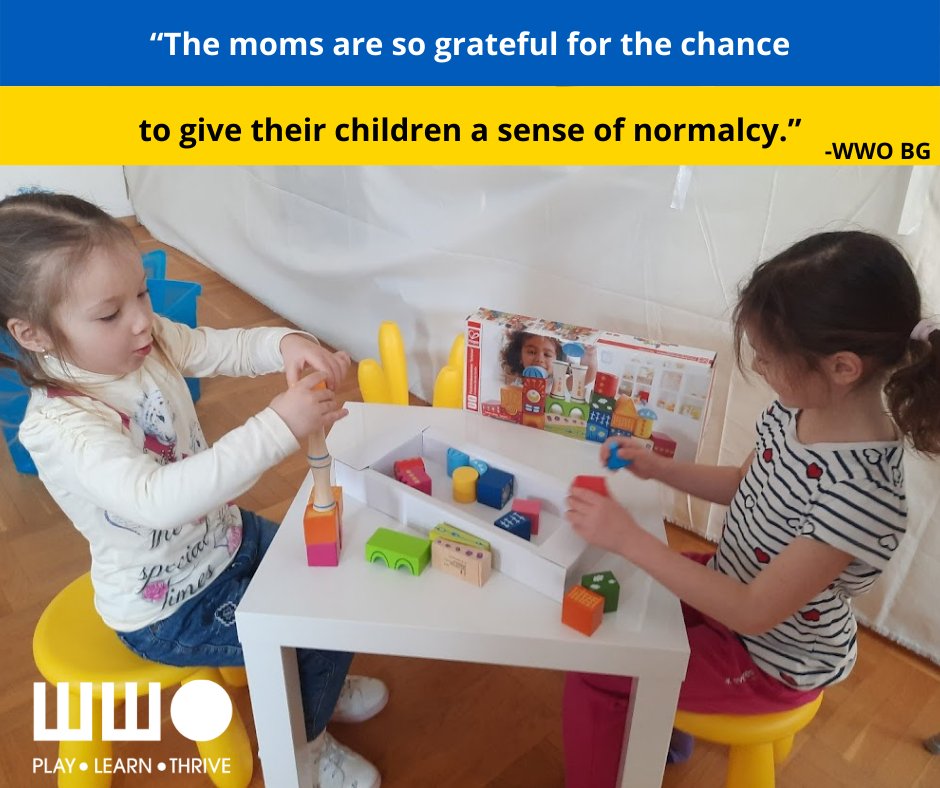 Learn more about how our signature program Element of Play® is aiding the mothers and children displaced from Ukraine: wwo.org/ukrainianrefug…