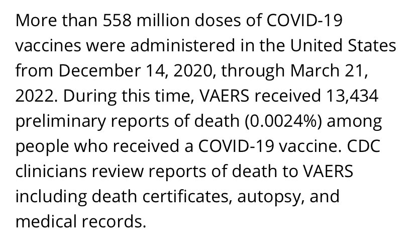 maildude39's tweet photo. @SenRonJohnson From the CDC…VAERS reports the death rate among those receiving a Covid-19 vaccine is .0024%! There’s more information on their site to answer your questions. Google works wonders Mr Senator! https://t.co/dFa6MhTB9x