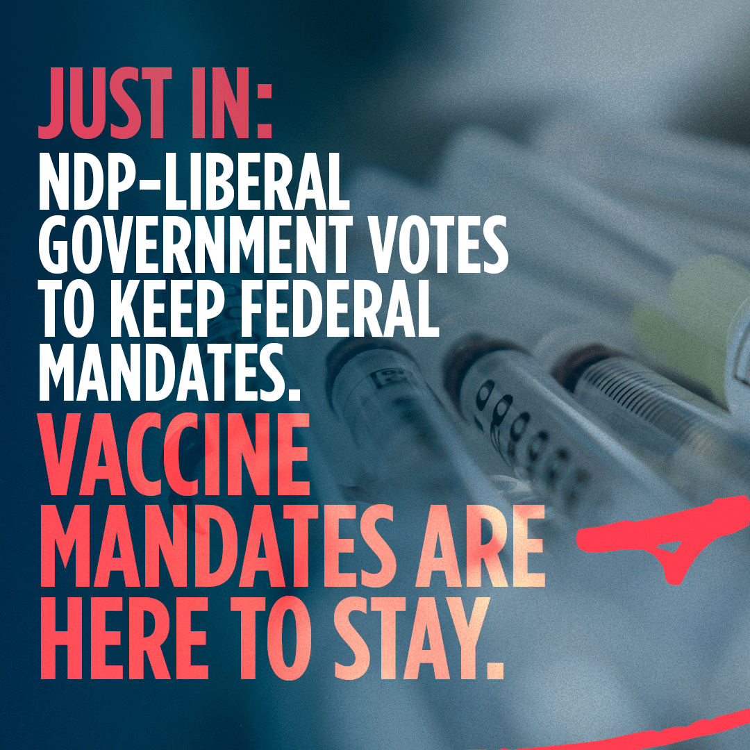 CandiceBergen_'s tweet photo. Mandates are here to stay thanks to the NDP-Liberal government. https://t.co/9u8GmI9X5F