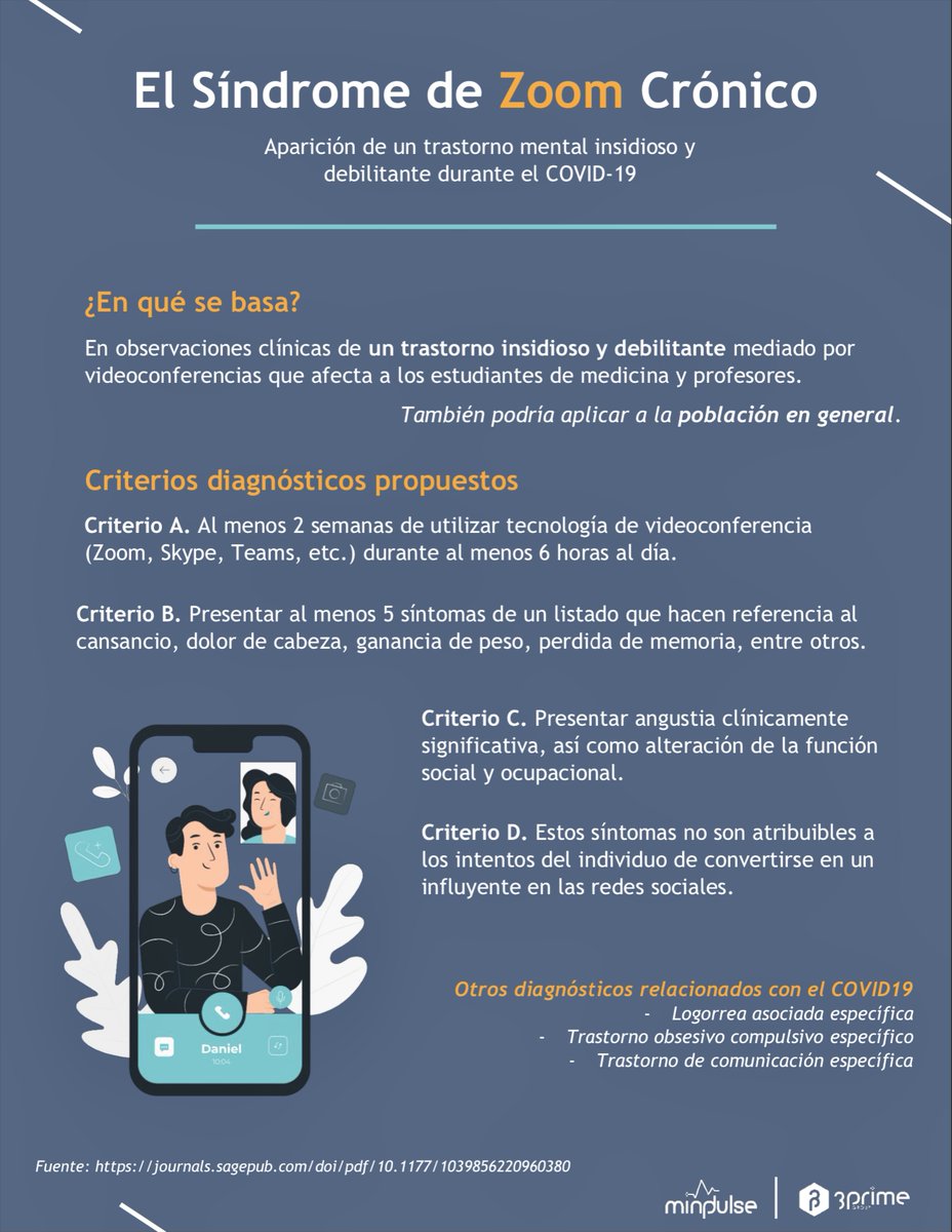 Mindpulse_MX's tweet photo. ¿Habías escuchado del síndrome de #Zoom crónico? Es una propuesta de diagnóstico nuevo que resultó secundario al encierro durante el #COVID19 y el uso de #videollamadas

Aquí te compartimos el documento completo: https://t.co/obQBcseoCQ

#MindPulse #saludemocional #información https://t.co/Y9X2EamUGZ