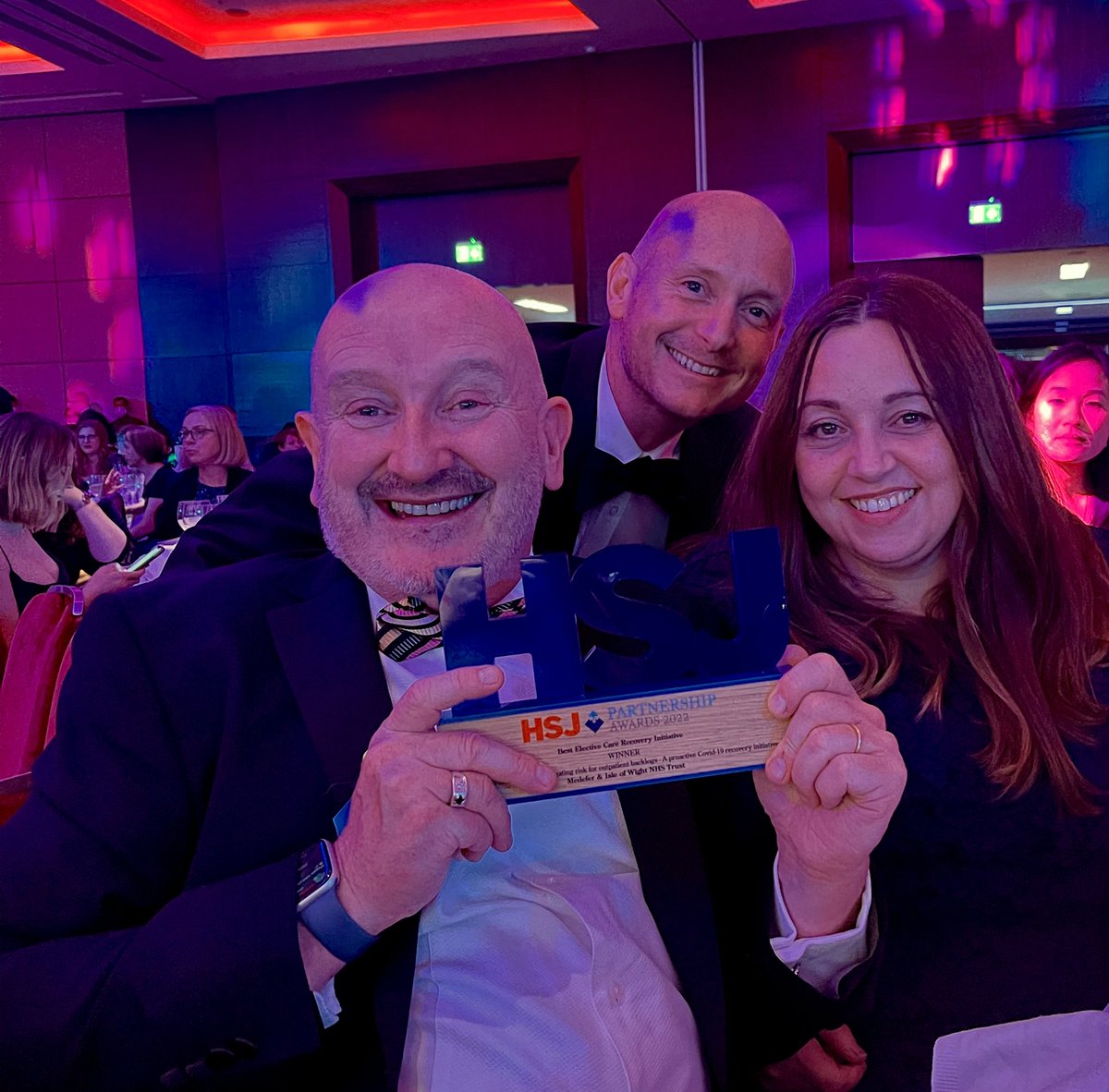Our Care is Our Pride.  <a href="/IOWNHS/">Isle of Wight NHS Trust</a> and <a href="/medefercare/">@MedeferCare</a> HSJ award winners this evening for our dedication to reducing waiting times for our patients <a href="/HSJ_Awards/">HSJ Awards</a> <a href="/hsjpartnership/">HSJ Partnership Awards - INACTIVE ACCOUNT</a> #HSJPartnershipAwards
