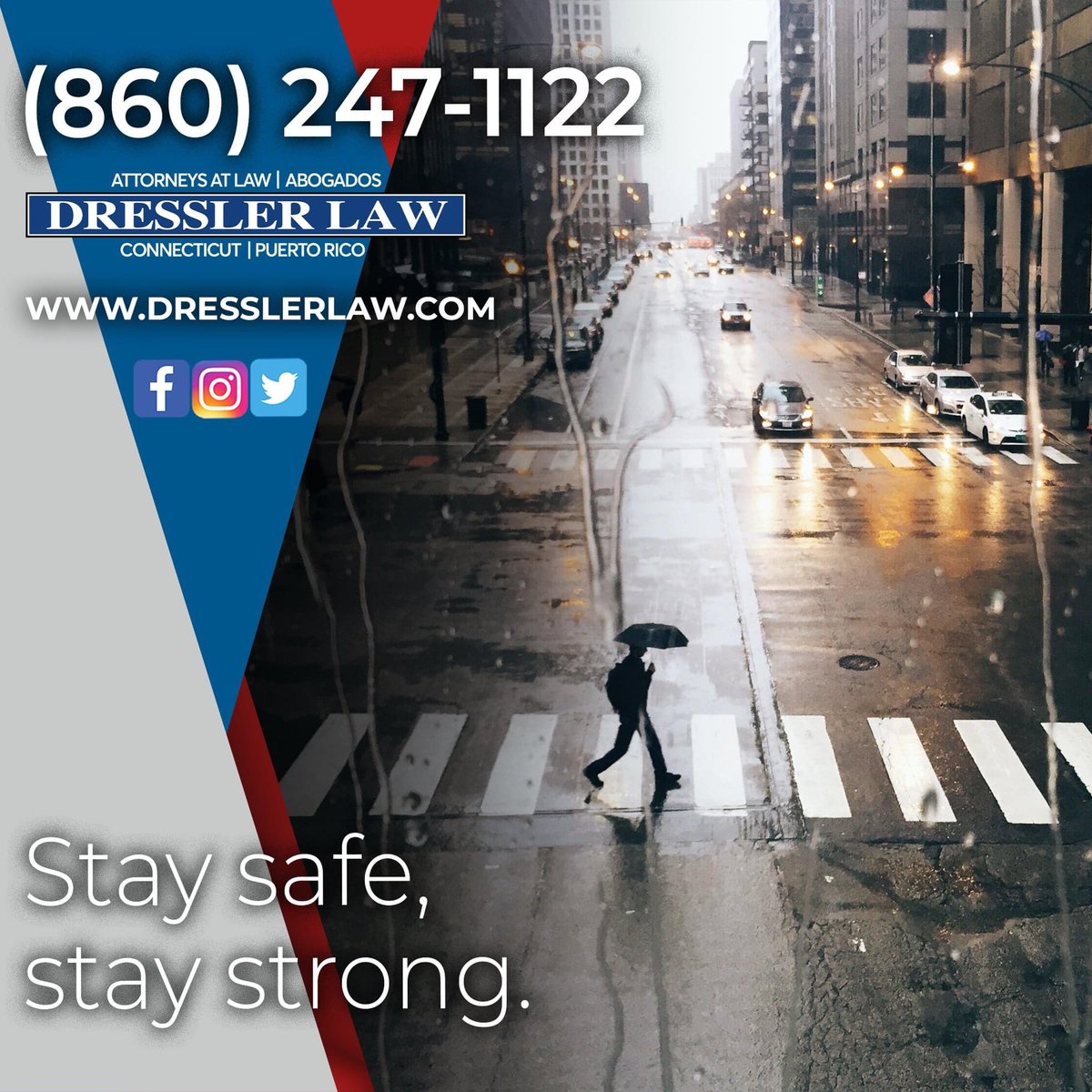 Conducir distraído nunca es una buena idea, pero es especialmente peligroso cuando esta lloviendo o las carreteras están mojadas. No textear mientras manejas.

¿Lesionado? Llámanos al (860) 247-1122. #NoBajesLaGuardia