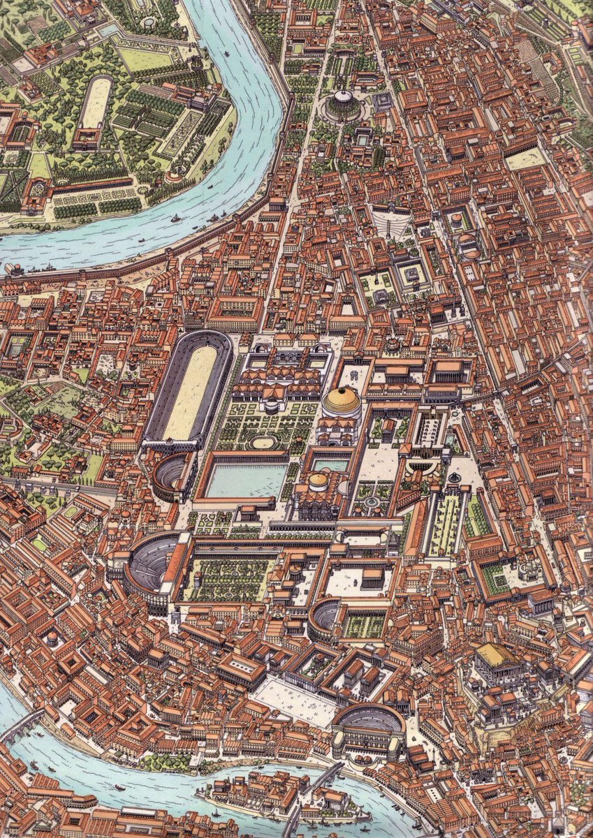 Illustration - The Campus Martius of Ancient Rome, Italy.