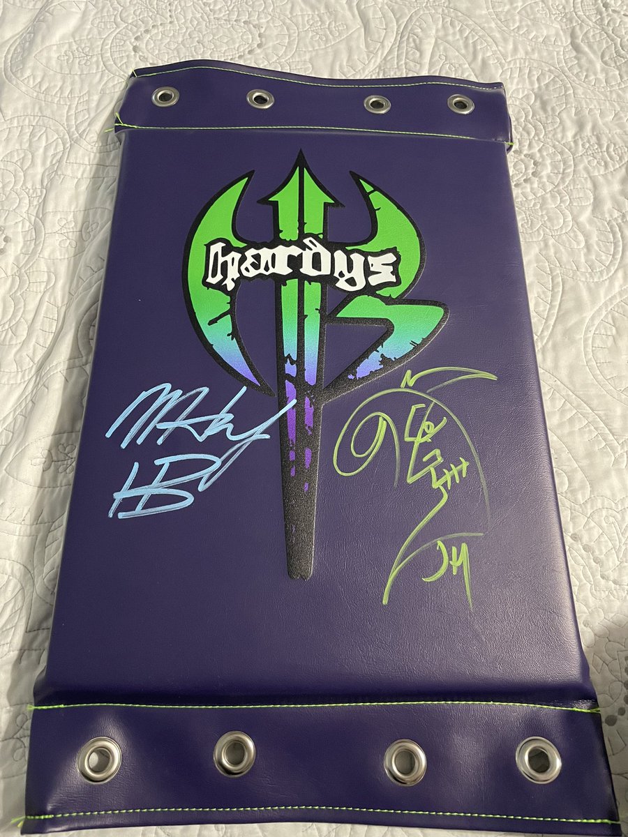 Thank you @Highspots @MATTHARDYBRAND @JEFFHARDYBRAND !! This is one of the best items in my Hardys Collection! This turnbuckle DELETES all other turnbuckles!! #TheHardys #aew #Highspots