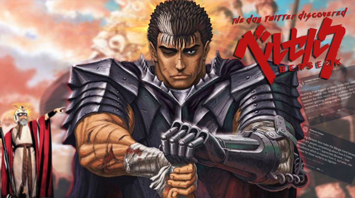 from software's hit, Elden Ring brought new eyes to the souls born games... &amp; unfortunately Berserk. Twitter brainlets had emotional breakdowns the bigotry &amp; misogyny! One woman puked while tweeting, someone else felt berserk should be illegal. Welcome to clown world.