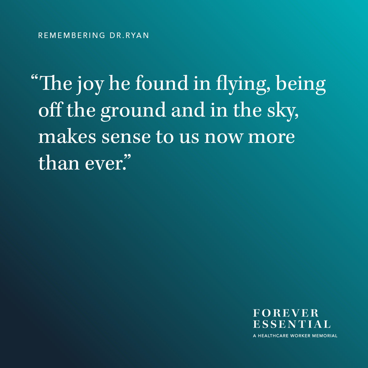 freveressential's tweet photo. Ryan was an avid pilot with a heart for service. He often spent his free time doing flyovers at local hospitals or volunteering to fly rescue animals to safety. Ryan was 42 and leaves behind his family, a twin sister, countless friends, and fellow wingmen.  #ForeverEssential https://t.co/8ZFf5uMPtl