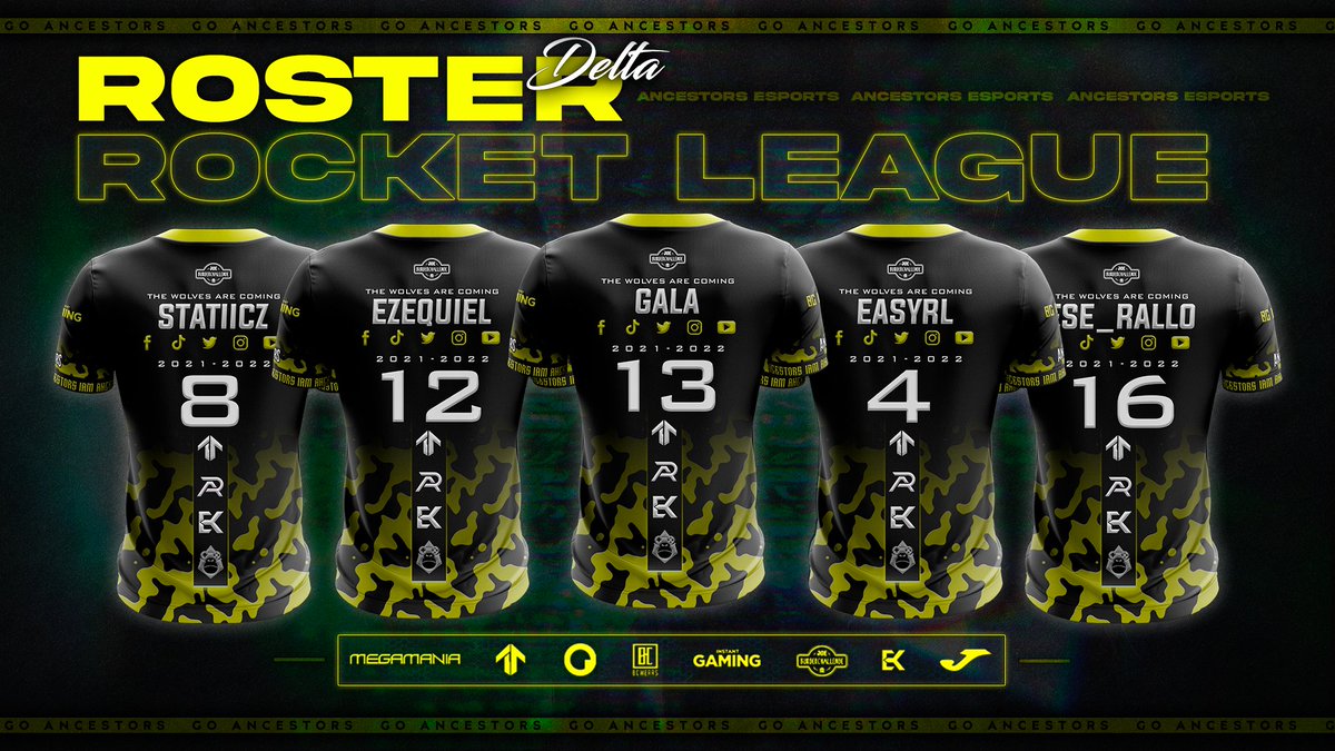 🐺 #PRESENTACIÓN 🐺

Seguimos con la presentación de rosters y esta vez toca anunciar nuestra #SquadDelta de #RocketLeague 
Vaya 5 bestias ibéricas tenemos por aquí..

🐺 @Ezequiel122006 
🐺 <a href="/gala_rl/">gala_rl</a> 
🐺 @akaStatiicz 
🐺 <a href="/ese_rallo/">Ese_rallo</a> 
🐺 #EasyRL

Bienvenidos a la manada chicos!🖤💛