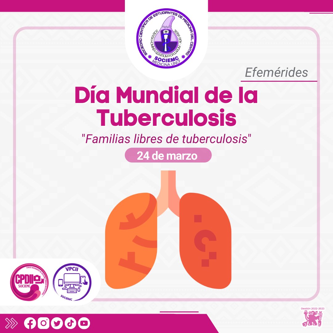 sociemc's tweet photo. #UnDíaComoHoy, Robert Koch anuncia el descubrimiento de la bacteria que causa la tuberculosis.
Actualmente la tuberculosis sigue siendo una de las enfermedades infecciosas más letales del mundo.
Hacemos un llamado para concientizar y tomar acción para prevenir esta enfermedad. https://t.co/q0qfsQLTOW
