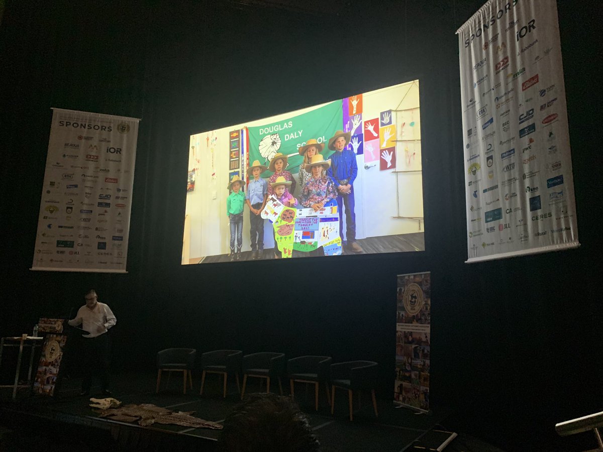 nicolehayesTEH's tweet image. It’s all about 

PIONEERS, PASTURES, PERSEVERANCE  

At the #ntca2022 conference.  
Looking forward to another great day with informative speakers.  
The Douglas Day Primary school welcomed us from afar. 
@NTCattlemen @sokitomi @WillEvans0404 @MattBrannRURAL @NationalFarmers