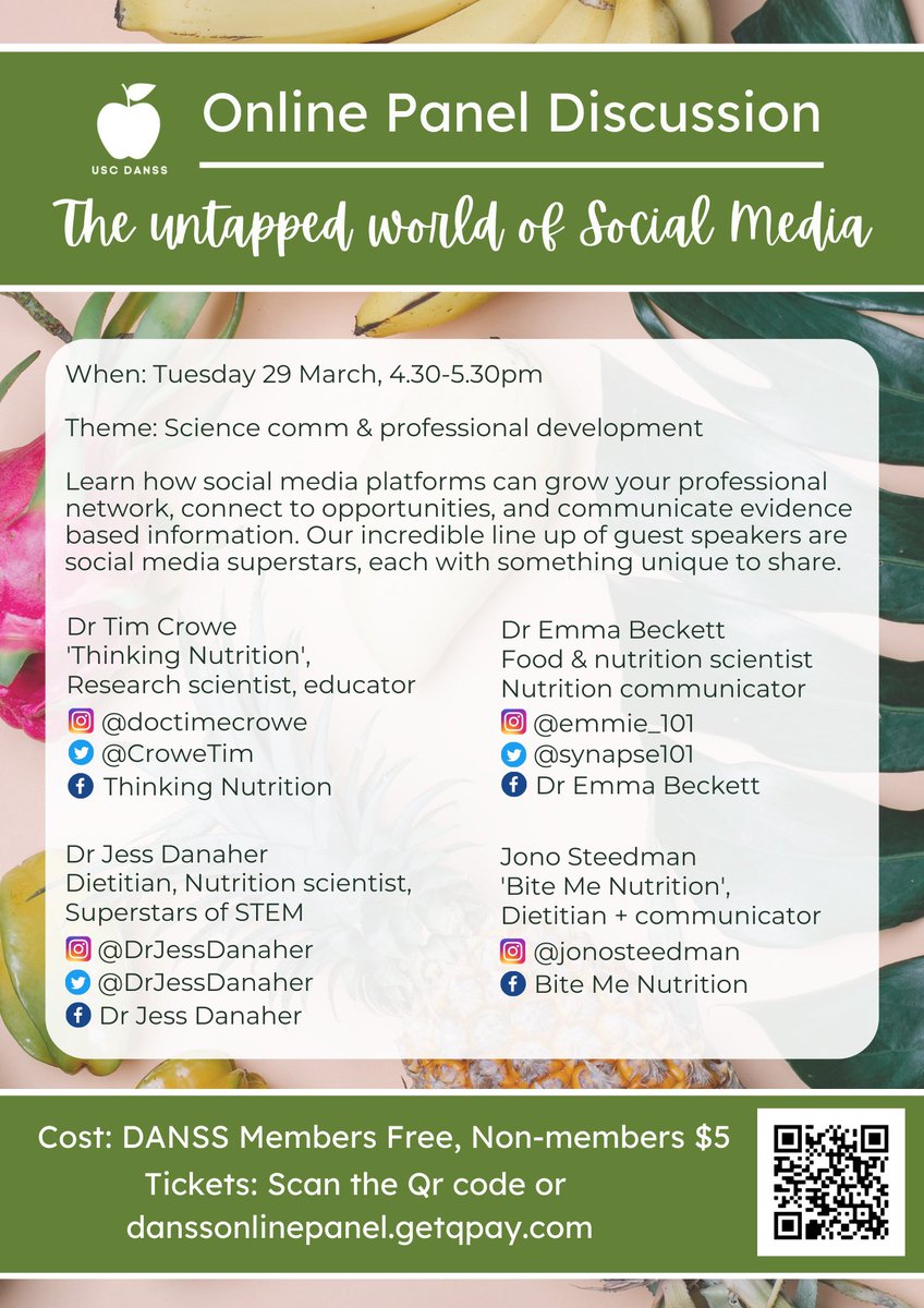uniscdanss's tweet photo. ⭐️Meet our superstar guest speakers for our online panel discussion:

@CroweTim, @synapse101, @DrJessDanaher, Jono Steedman

When: Tuesday 29 March, 4.30-5.30pm
Cost: FREE for all DANSS members, $5 for all non-members 

Tickets: https://t.co/VbNuxQCysH https://t.co/xp4IZ73MOX