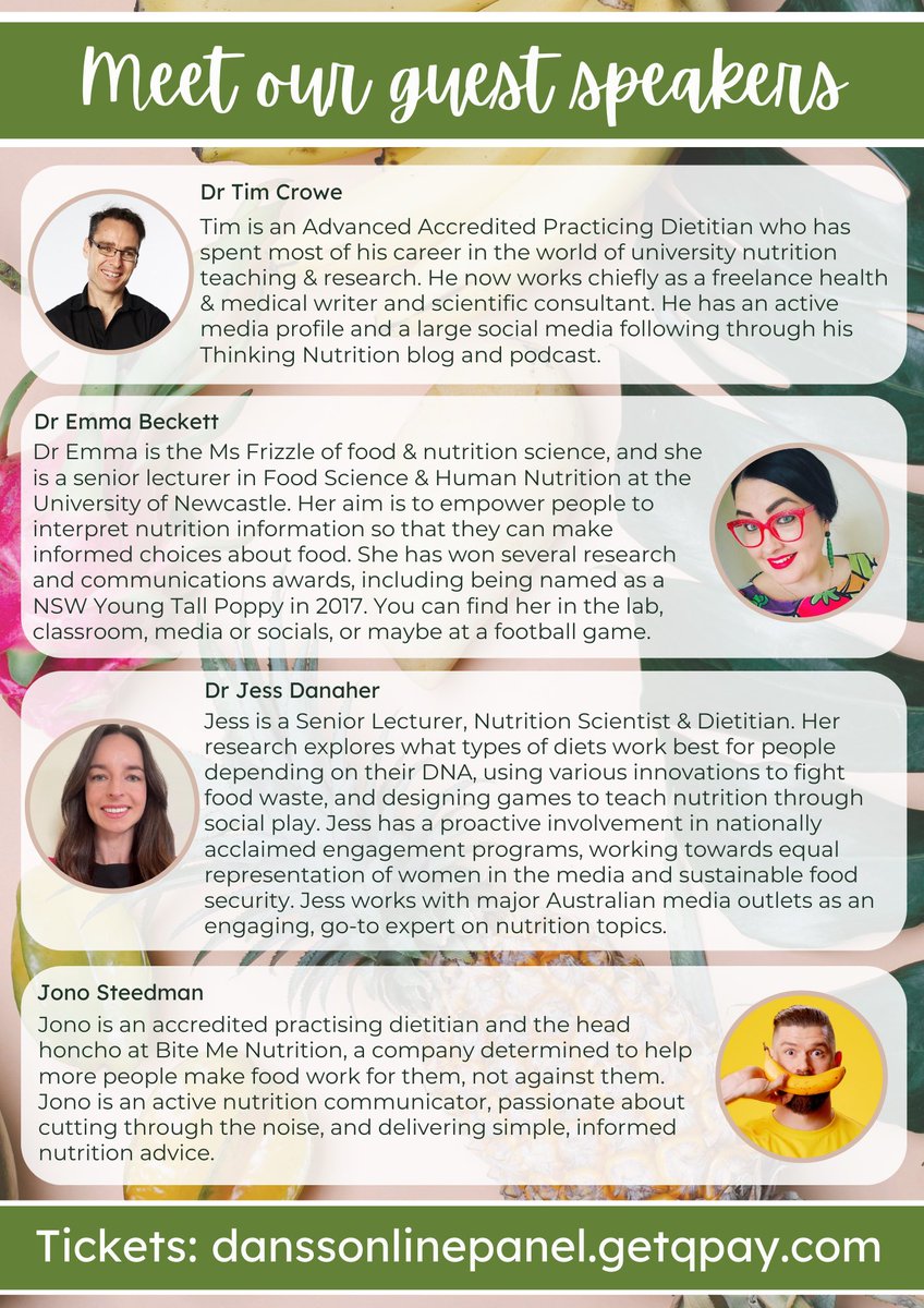 uniscdanss's tweet photo. ⭐️Meet our superstar guest speakers for our online panel discussion:

@CroweTim, @synapse101, @DrJessDanaher, Jono Steedman

When: Tuesday 29 March, 4.30-5.30pm
Cost: FREE for all DANSS members, $5 for all non-members 

Tickets: https://t.co/VbNuxQCysH https://t.co/xp4IZ73MOX