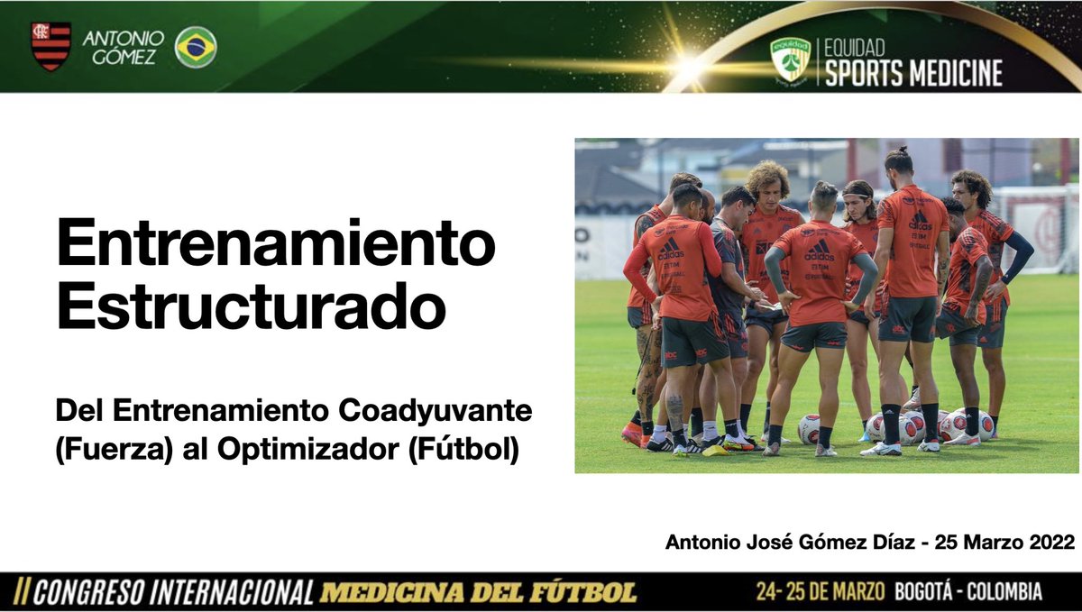 Todo preparado para el Webinar sobre Entrenamiento Estructurado ⚽️ 🧩🔥 Nos vemos mañana en el II Congreso Internacional Medicina del Fútbol !De la Evidencia Científica al Mundo Real! 🗓 Marzo 24-25/2022 📍Bogotá,Colombia 🇨🇴 Sede Deportiva @Equidadfutbol @EquidadSportsMD