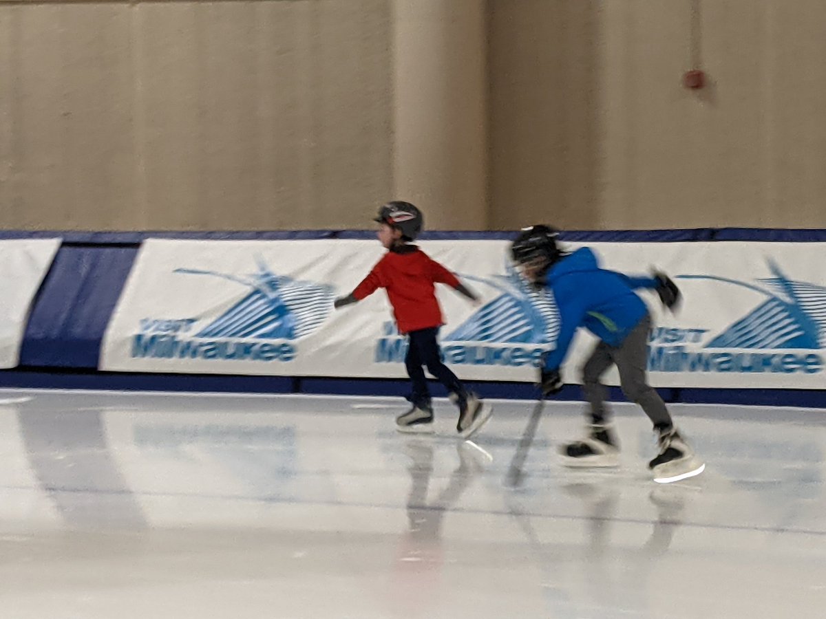 RyanThompson's tweet photo. Awesome opportunities on the ice, another reason to @visitmilwaukee! My son's, the #wisconsons taking over @PettitCenter. #hockey #skating #bladesofsteel https://t.co/07sFV4SEyR