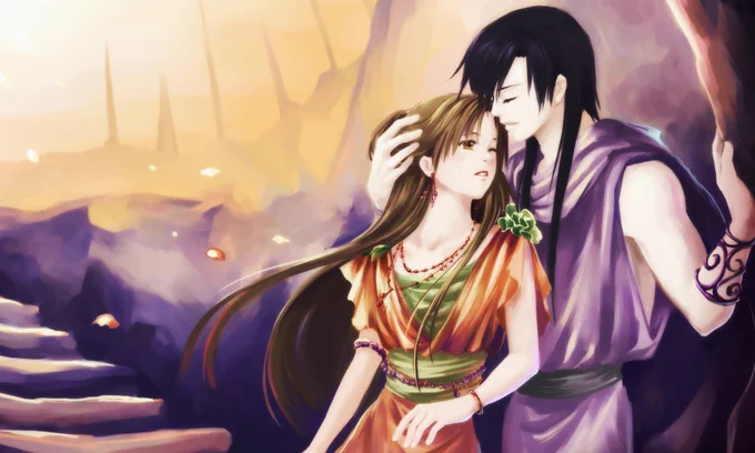Repaint:  Hades &amp; Persephone 
*from my old comic MYth: My Seasons

(。・・)ノ 2010  -> 2022 