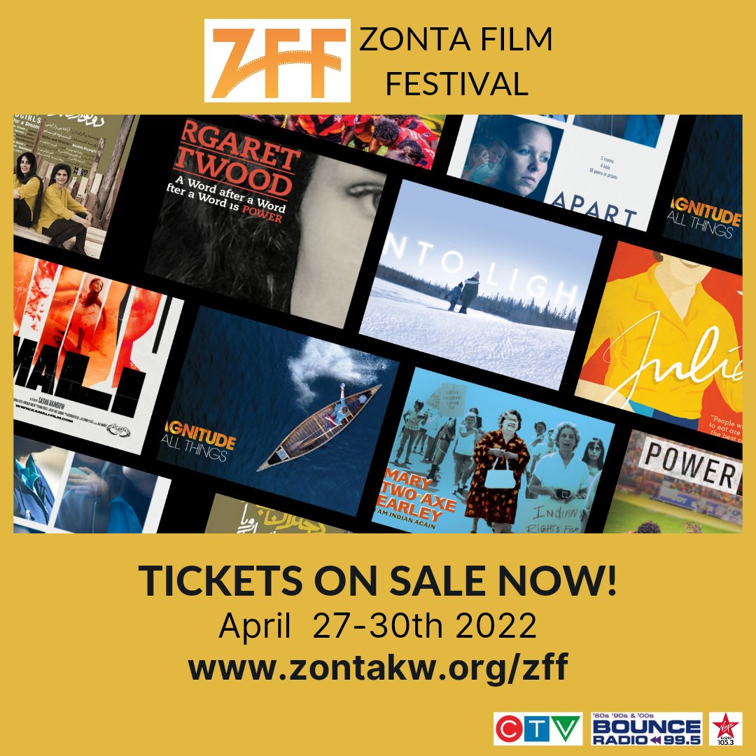 Join <a href="/ZontaKW/">Zonta KW</a> for the 10th Annual ZFF. Showcasing female filmmakers. Stories that will enlighten, inspire and promote conversation! Special screening and    International Womens Day event April 28. TKTS &amp; Trailers zontakw.org/zff