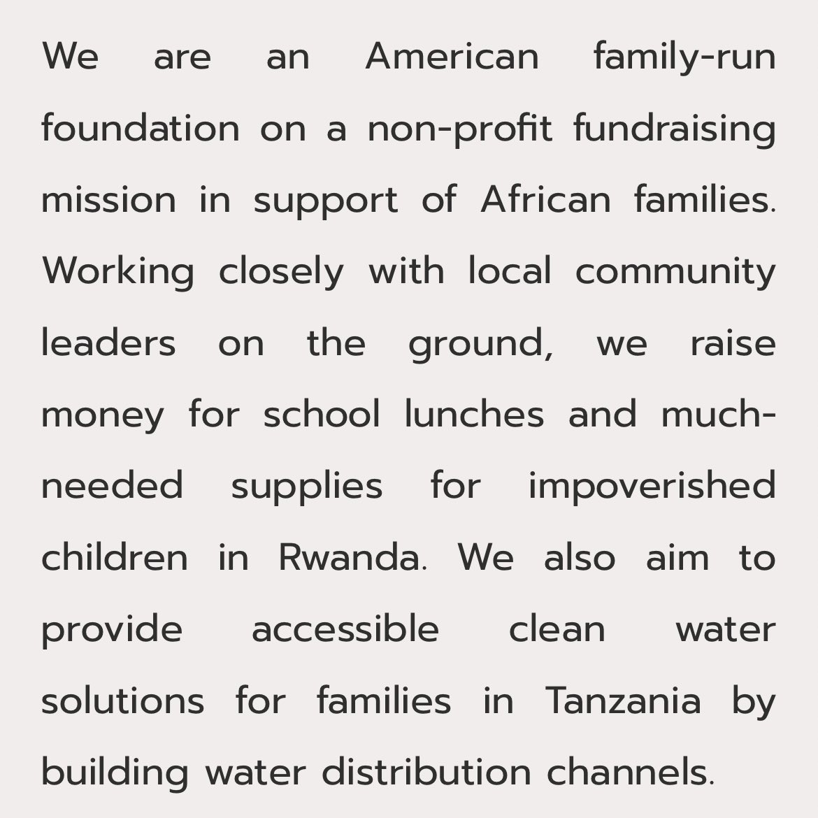 Beta_UC's tweet image. We are extremely excited to introduce the McCoy Foundation as our newest philanthropy partner for 2022! Founded by the father of brother Matt McCoy, the foundation is an
family-run foundation on a non-profit fundraising mission in support of African families