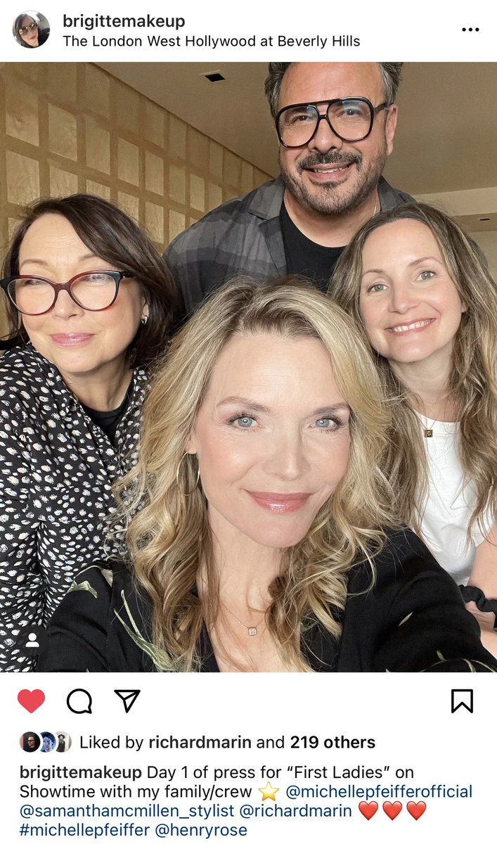 First press day for #TheFirstLady, thank you #teampfeiffer <a href="/RichardMarin/">Richard Marin</a>, Brigittemakeup for sharing these images with lovely Michelle Pfeiffer! ❤️❤️❤️