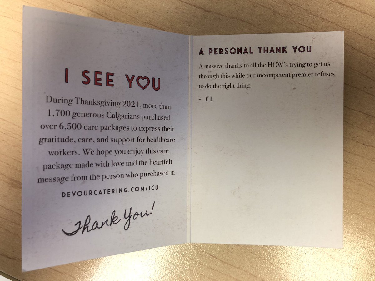 eterinity's tweet image. Was able to deliver gifted  @devouryyc care packages to some well-deserving Unit staff today. Loved the heartfelt touch of thank-you cards from folks who donated the boxes. The cherry was this note: Same, CL; same.
