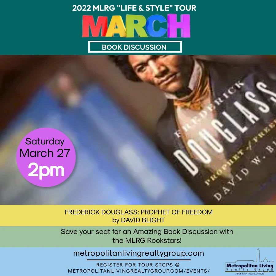 You are welcome to join MLRG for our March “Life and Style” Tour Stop which is a Book Discussion - “Frederick Douglass: Prophet of Freedom” by David Blight. 

When: Sunday, March 27, 2022
Time: 2pm
Where: Zoom 
Click link for free registration:

https://t.co/QjGEST6T2Y https://t.co/UUz1abz57b
