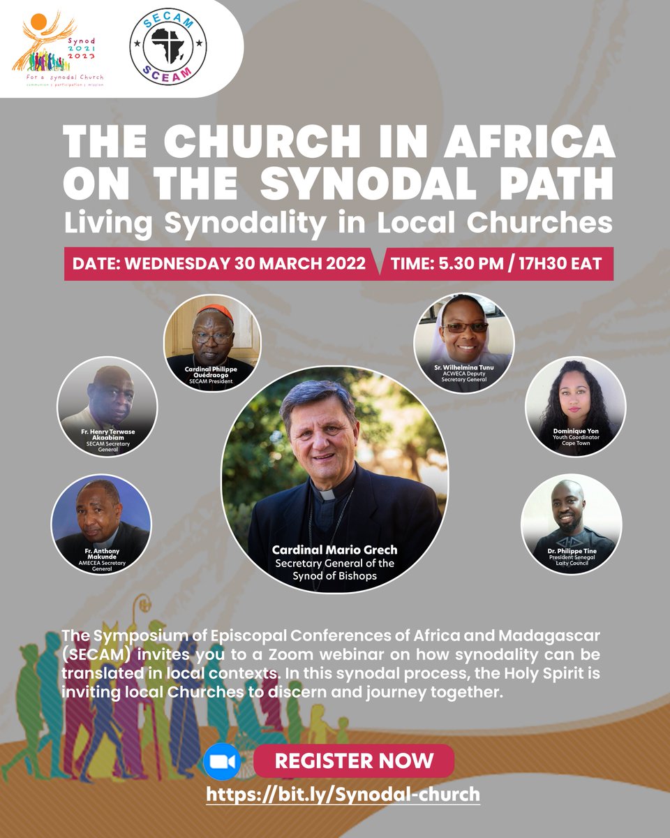 Local Churches enrich Universal Church through their context &amp; culture. How can #synodality be translated in local contexts? Join synodal conversation with #CardinalMarioGrech <a href="/Synod_va/">Synod.va</a> on 30 March 2022 @ 5:30pm EAT. Register: bit.ly/Synodal-church

#AfricanSynodalityInitiative