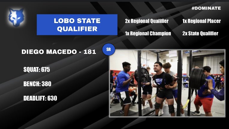 Congratulations to Diego Macedo for qualifying to go to state. This is his first appearance at the state meet and is going to leave everything out on the platform this Saturday. He’s put in a lot of work to get here #dominate