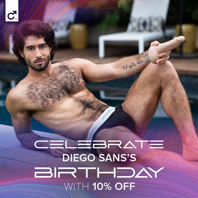 Celebrate the birthday of @diegosansporn all month long with 10% off his Fleshjack and dildo! Only at
