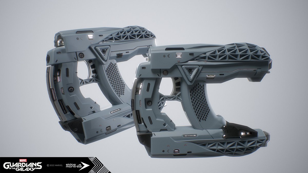 "Marvel's Guardians of the Galaxy - HardSurface Clay" by Najah Benothman - bit.ly/3tpfGAs
Textured with #Substance3DPainter

#Maya #props #gameasset #3Dart #GameArt #DigitalArt #photorealism #digitalsculpting #3dtexturing #MadeWithSubstance