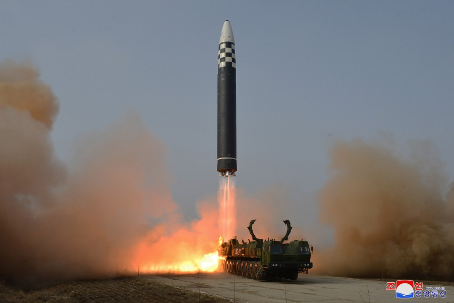 BNONews's tweet photo. North Korea releases photos from yesterday's test of an intercontinental ballistic missile capable of reaching most of the world https://t.co/yx19AzPyHv